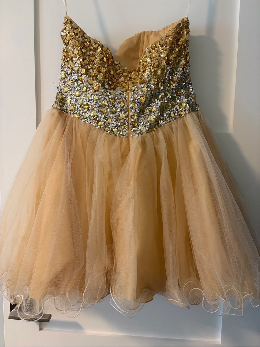 Girls Gold Sequin Tulle Party Dress - Sparkling Special Occasion